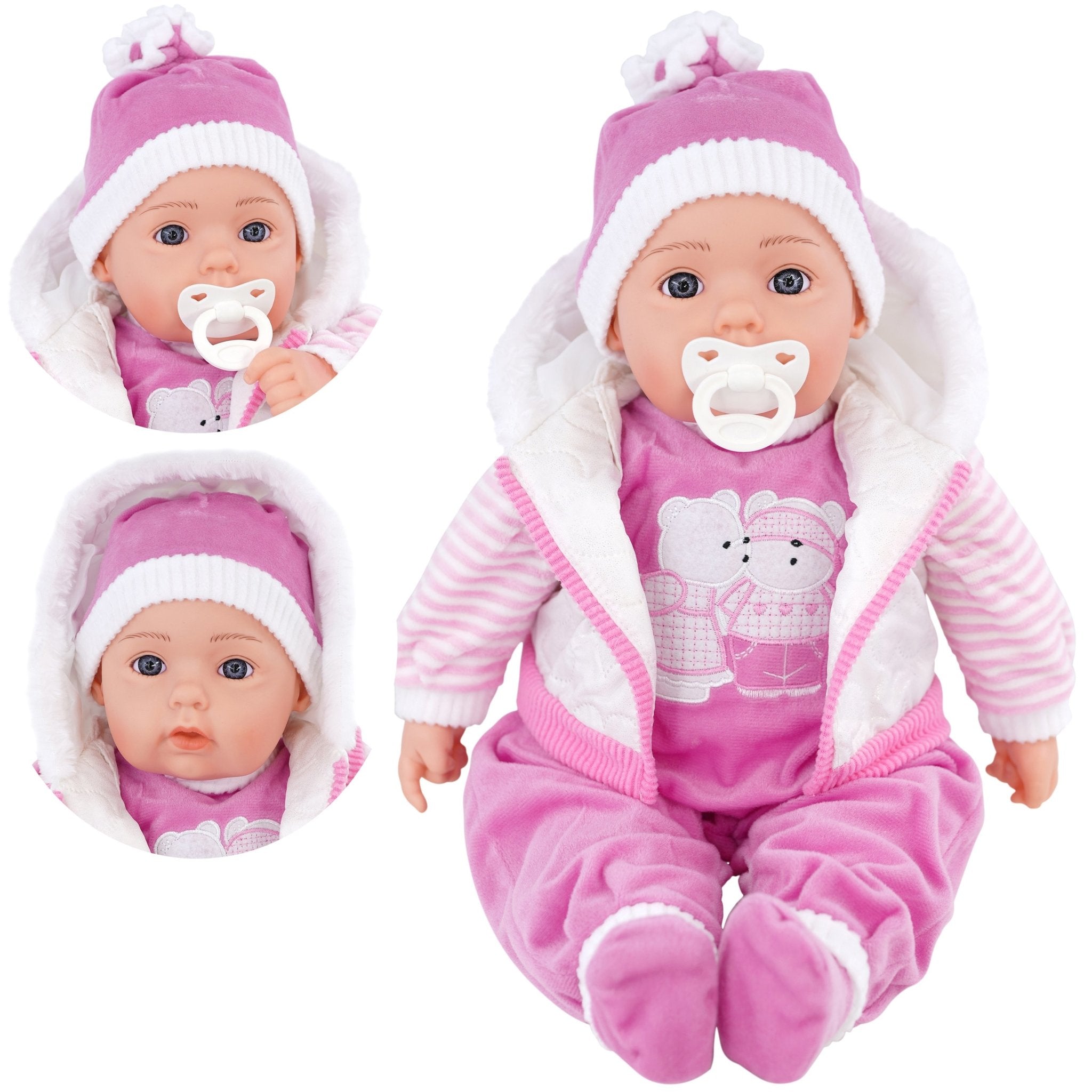 Spotty Coat Bibi Baby Doll Toy With Dummy & Sounds by BiBi DollThe