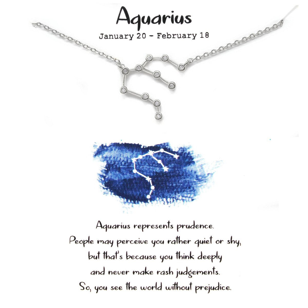 Tell Your Story: AQUARIUS CZ Pave Zodiac Necklace