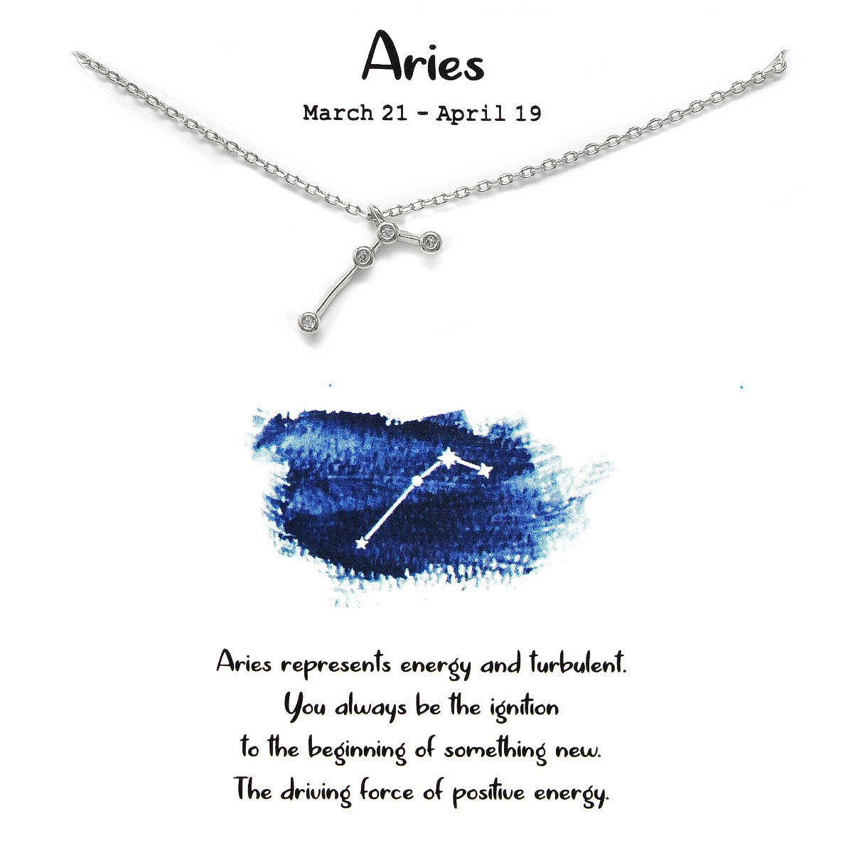 Tell Your Story: ARIES CZ Pave Zodiac Necklace