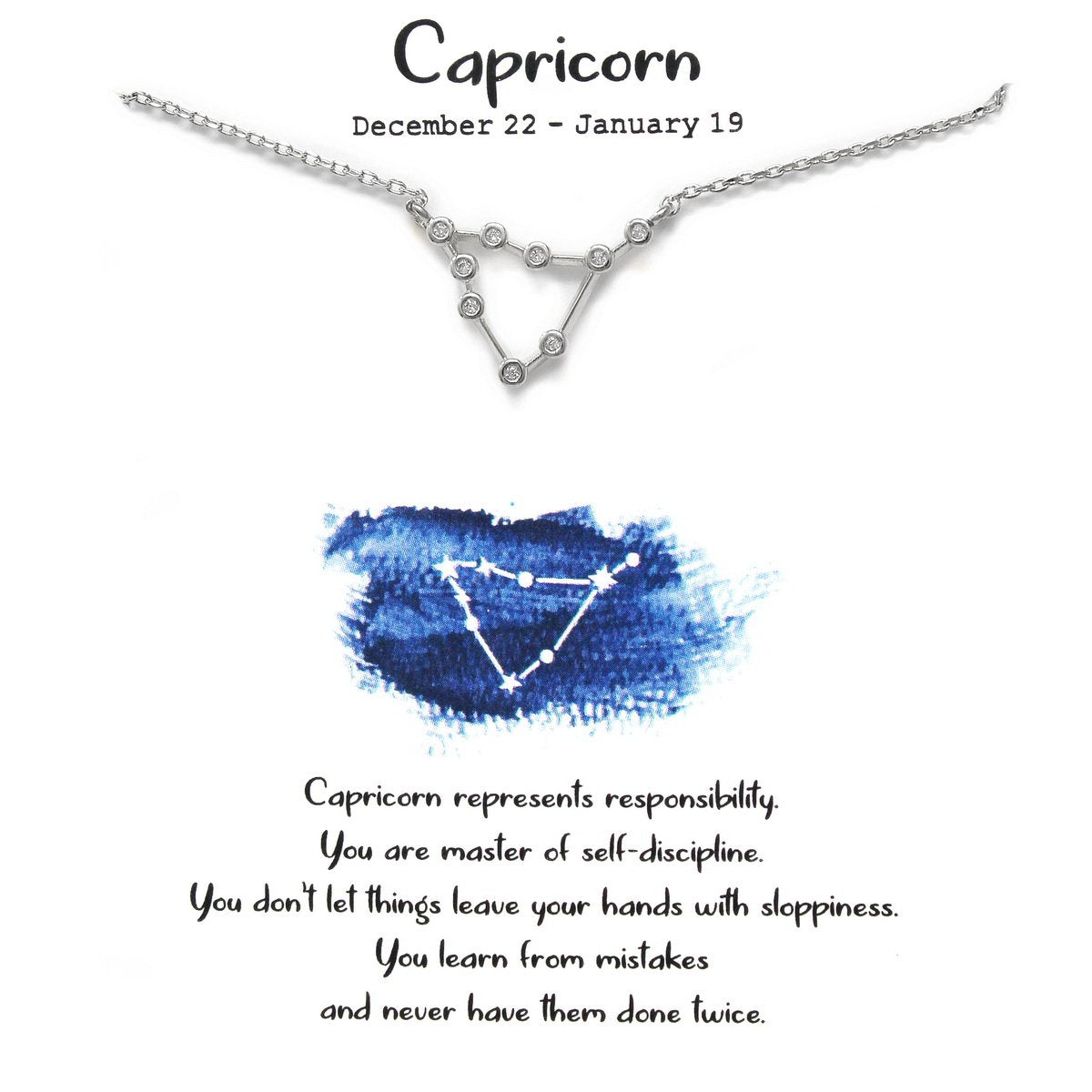 Tell Your Story: CAPARICORN CZ Pave Zodiac Necklace