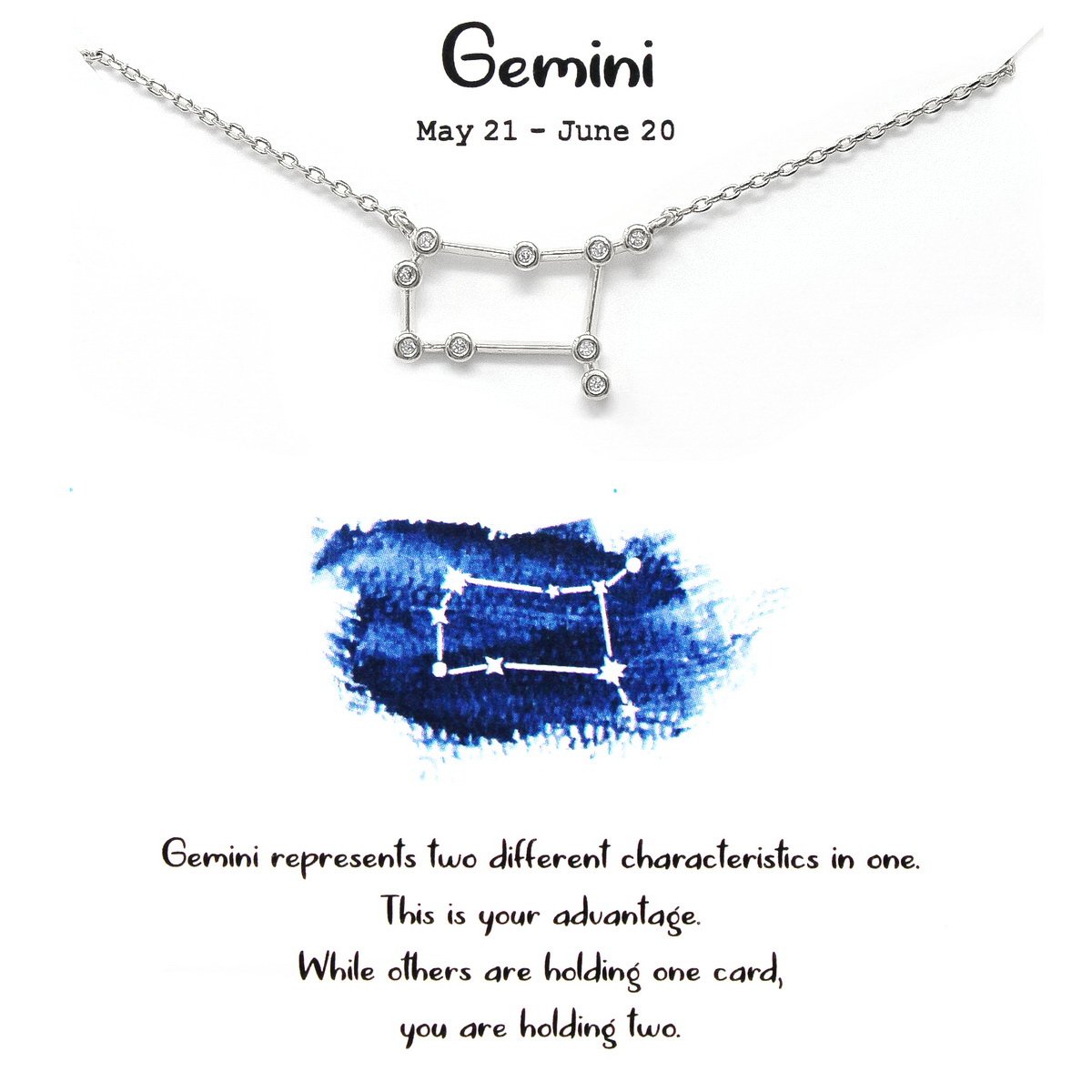 Tell Your Story: GEMINI CZ Pave Zodiac Necklace