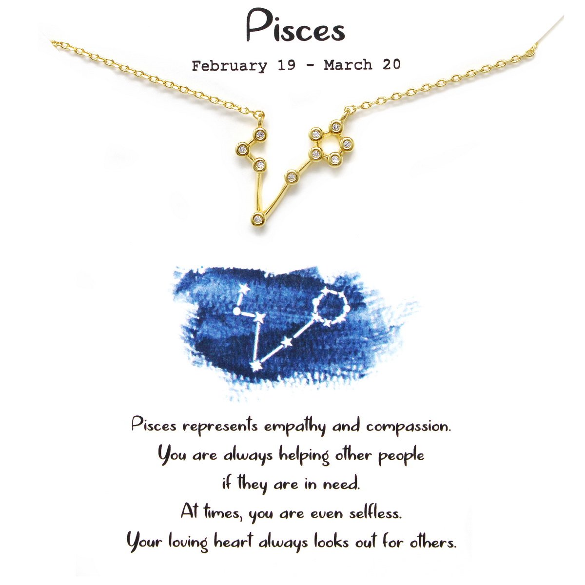 Tell Your Story: PISCES CZ Pave Zodiac Necklace