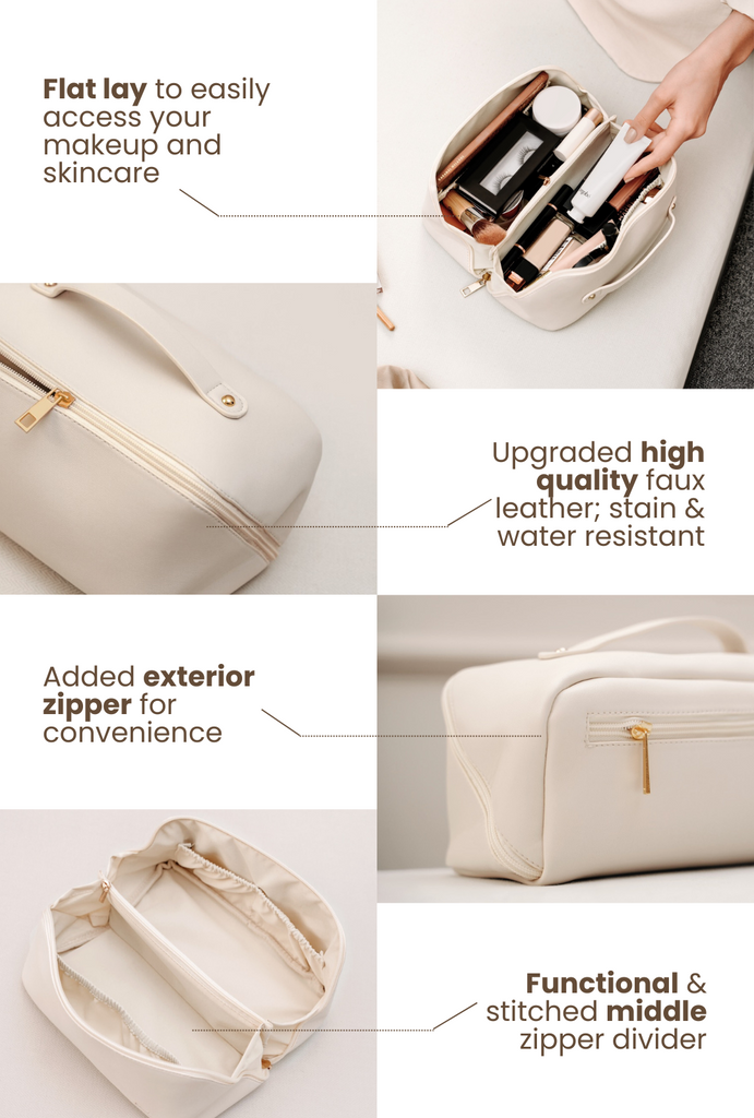 BELLA  Premium Expandable Travel Makeup Bag - Maison Minimalist