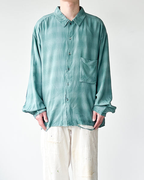 ANCELLM RAYON CHECK SHIRT(GREEN) アンセルム | gulatilaw.com