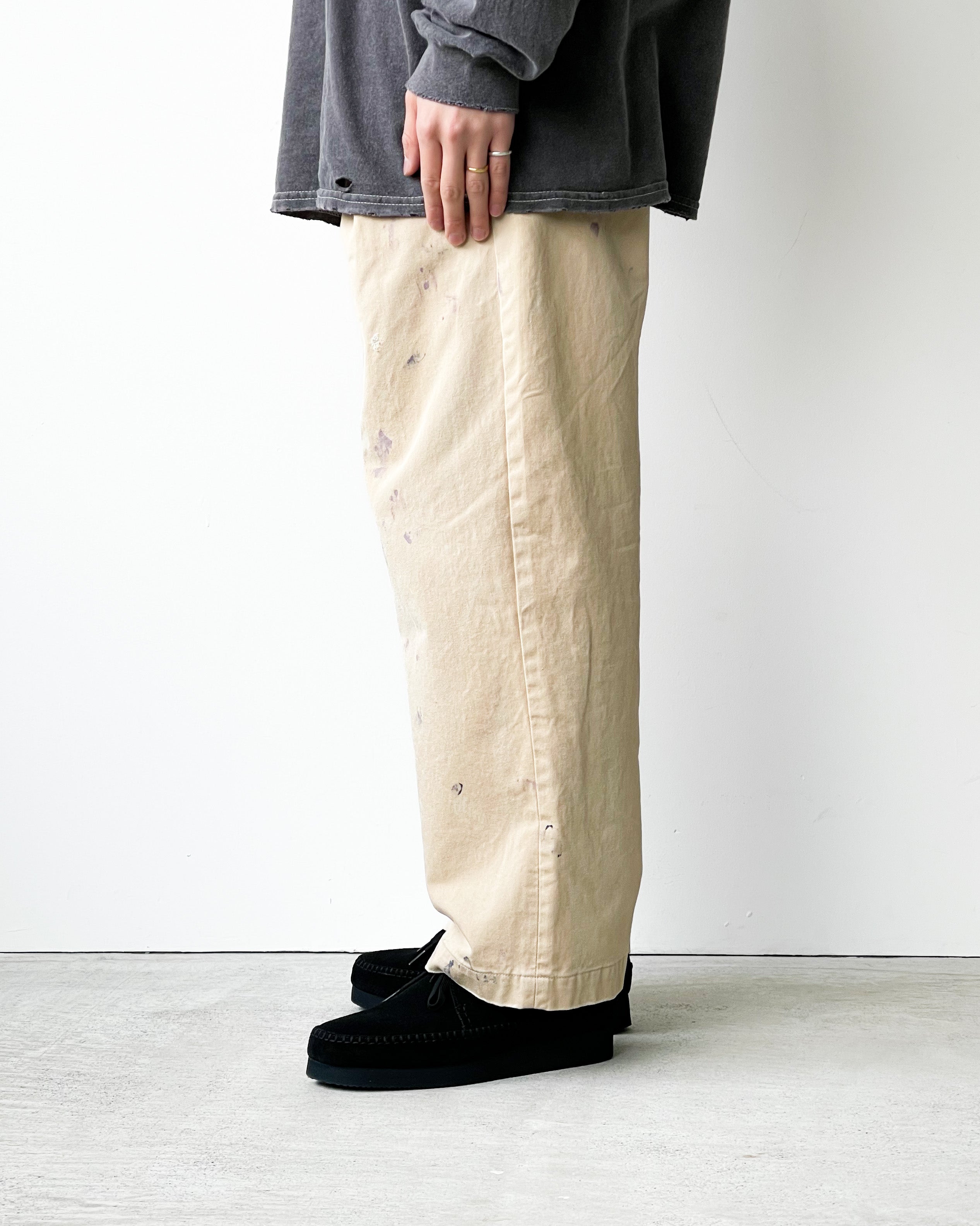 ANCELLM アンセルムPAINT CHINO TROUSERS(BLACK)
