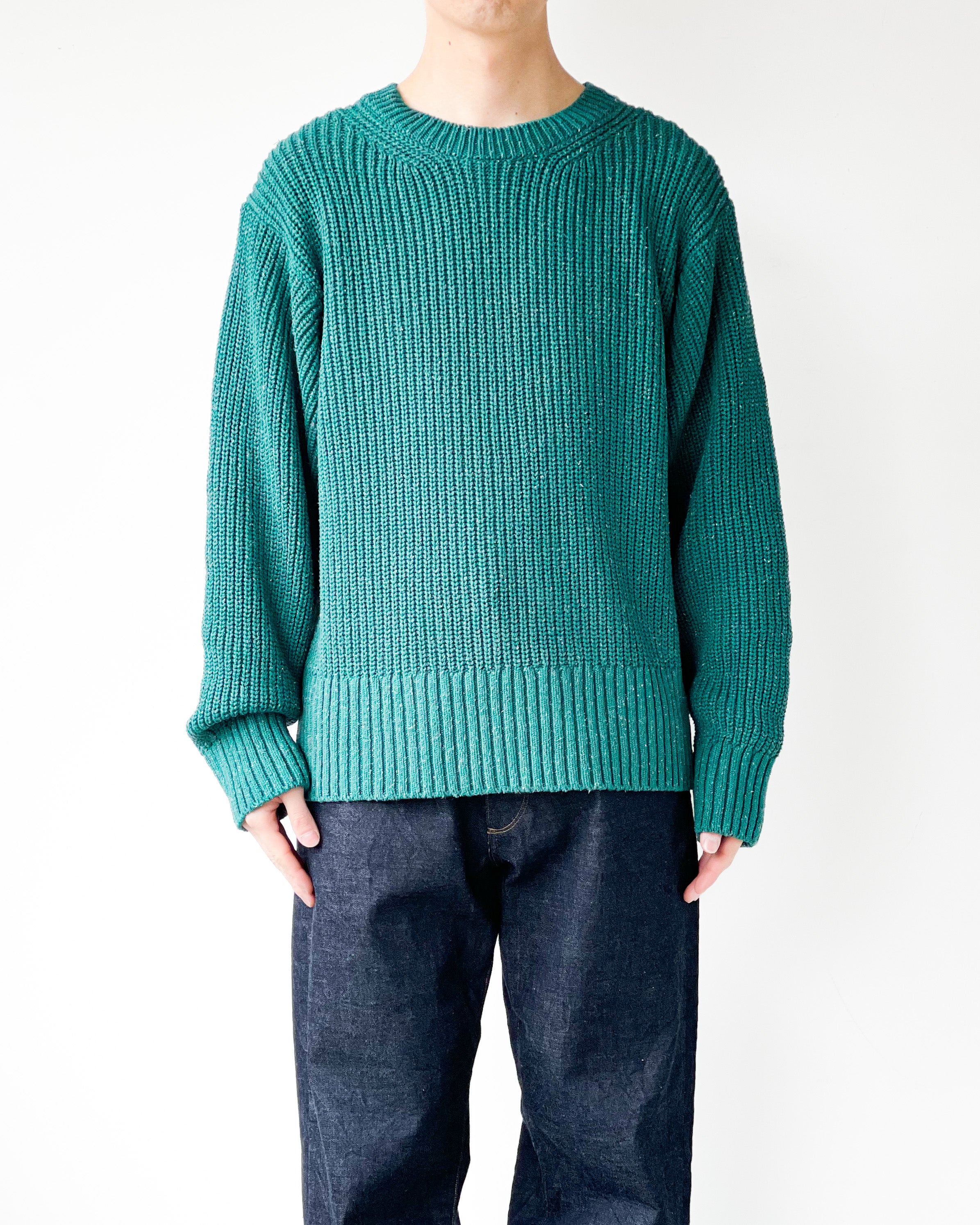 ErniePalo]Cotton Silk P/O Rib Knit_SAX-