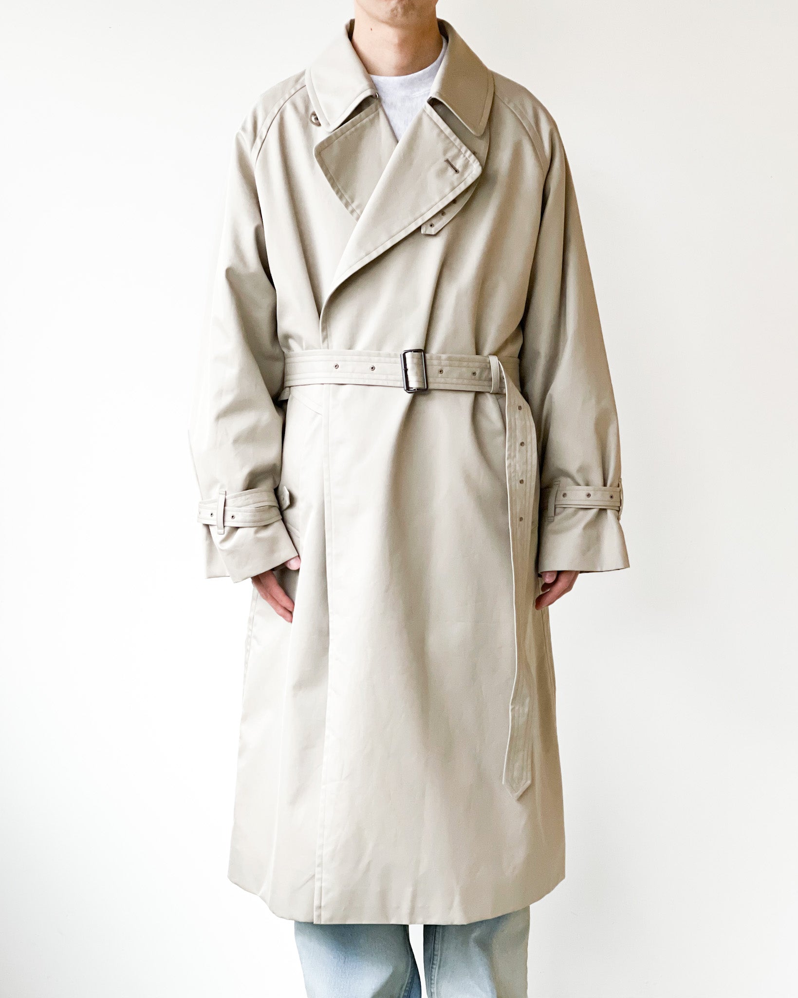 brahms Gabardine Double Belt Trench Coat-