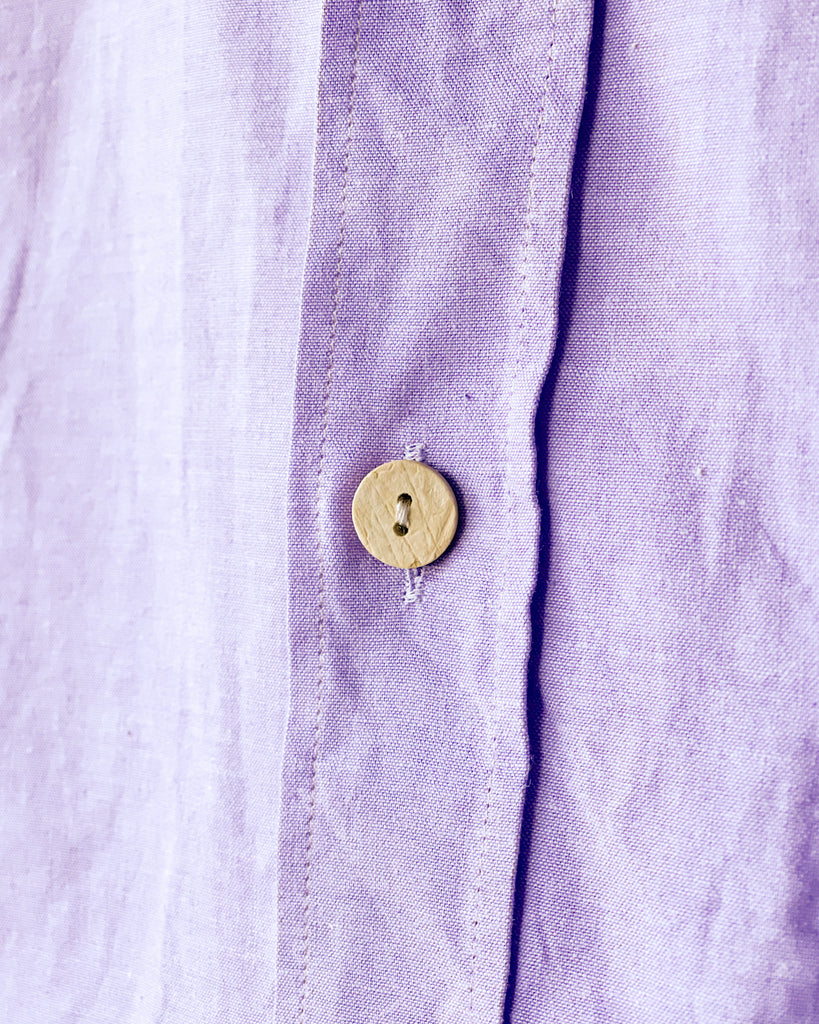 [REFOMED] WRIST PATCH WIDE SHIRT "CHAMBRAY" - PURPLE – pan-kanazawa