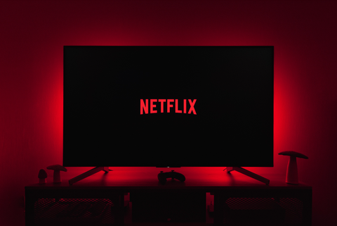 Netflix screen in darkness