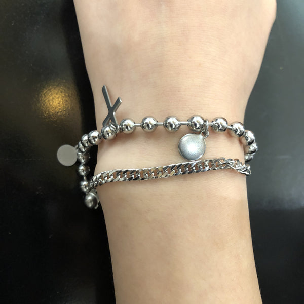 cross silver design bracelet  KSG11679