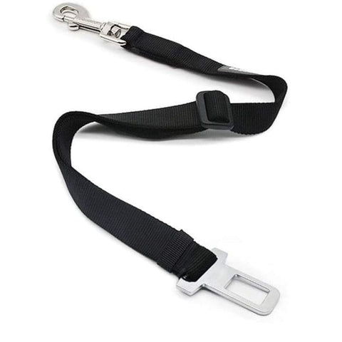Black Dog Car Seat Belt in front of a blank background
