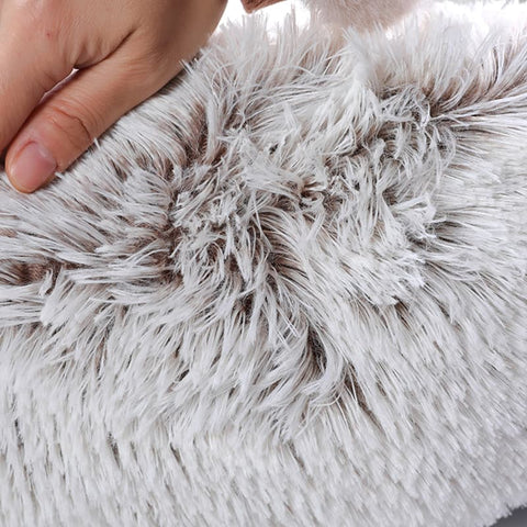 Closeup of the Calming Cuddle Bed soft faux fur