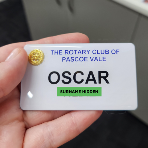 Rotary Badge Rectangle Namne