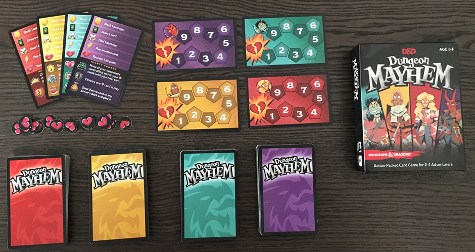 Dungeon Mayhem Card Game Components