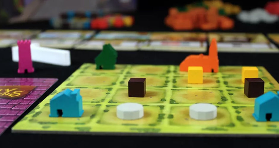 Tiny Towns Board Game Gameplay Setup