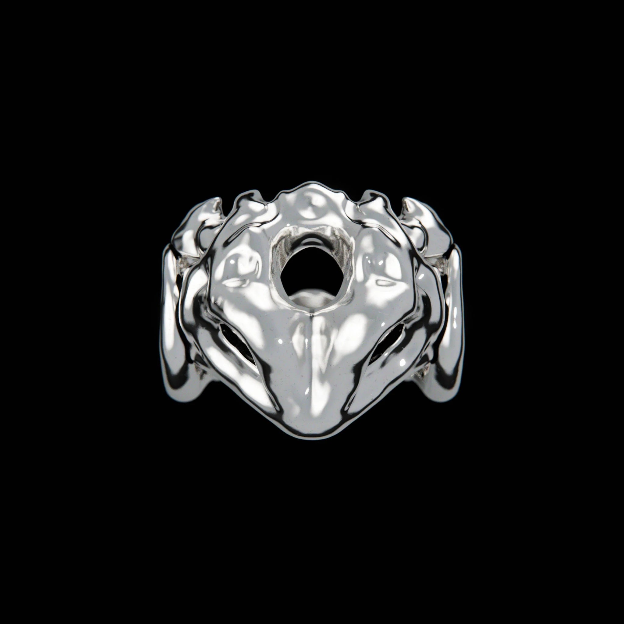 GINTON Kaeru Ring — heavy sterling silver alternative jewelry heirloom