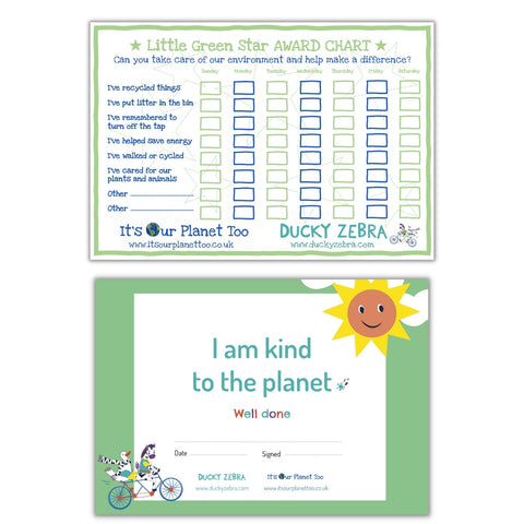 Image of Chidren's Eco Award Chart and I am Kind to the Planet Certificate