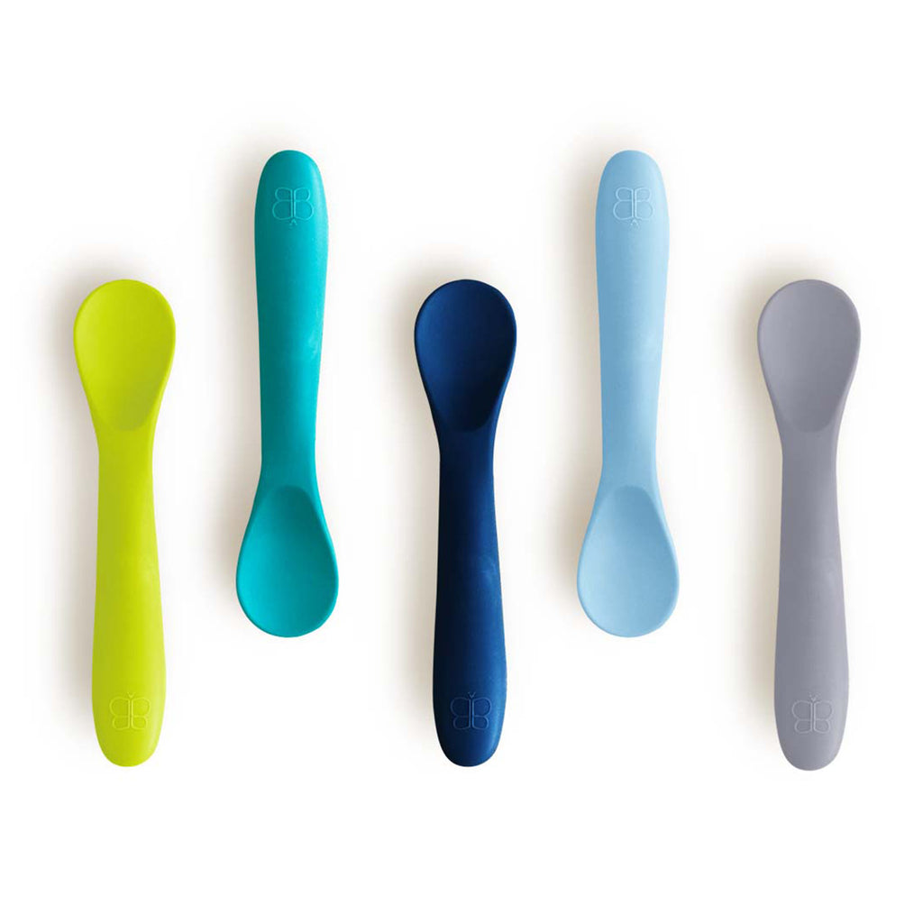 Coffret assiette et cuillère en silicone Yümi Aqua - Made in Bébé