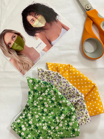 cure floral fabric masks