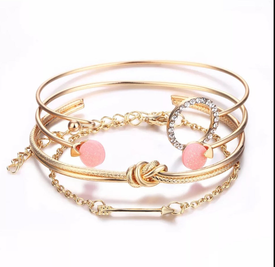 Crystal Circle Gold Bracelet – Flossy Bel