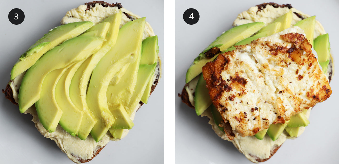 Levantine Avocado Toast steps 3 and 4