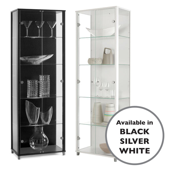 Lockable Bargain Range Silver Black Or White Double Glass