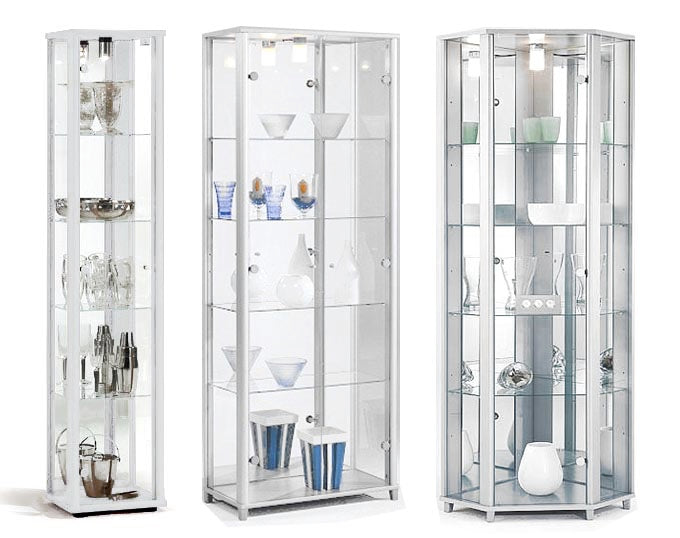 Home White Glass Display Cabinets Single Double Or Corner