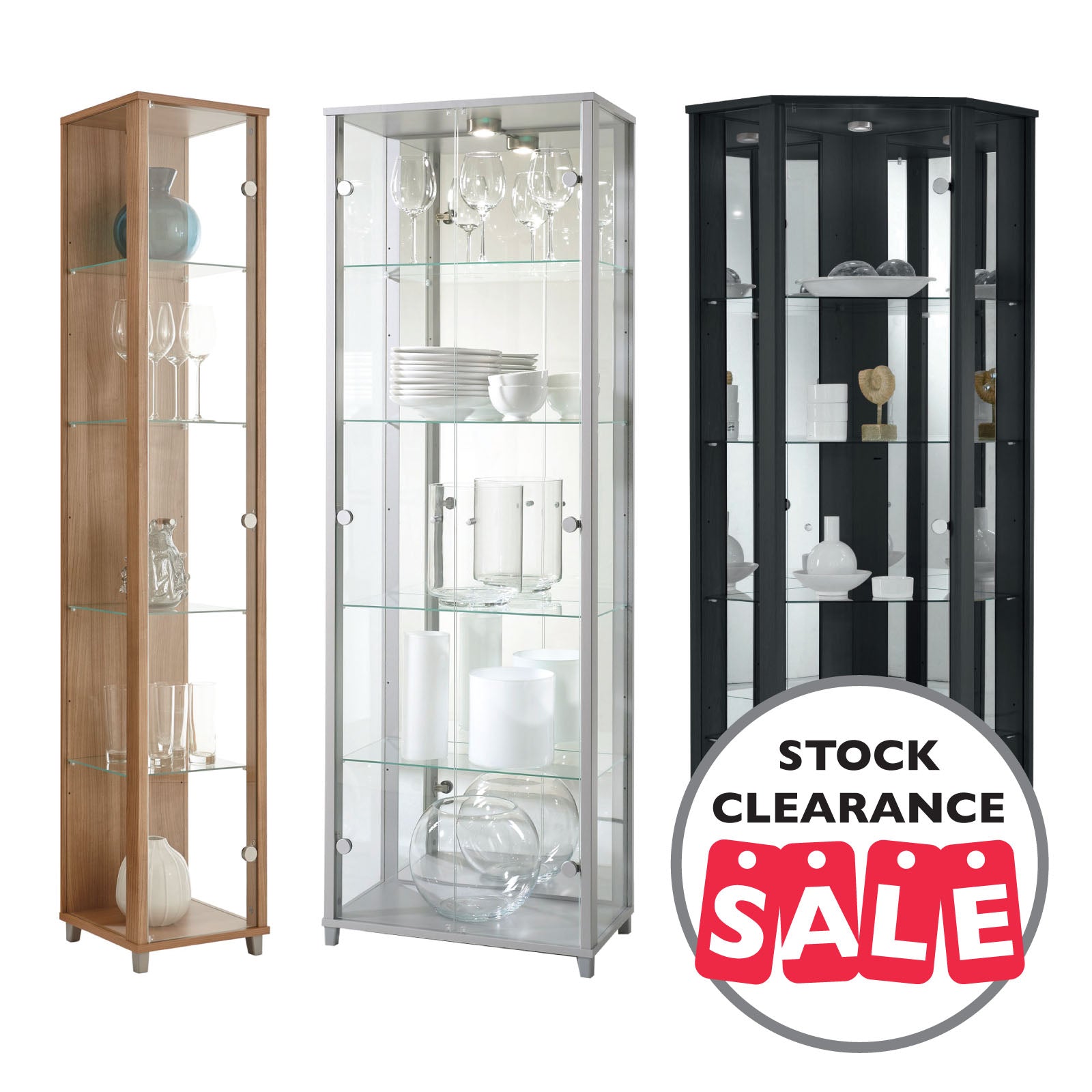 Reduced To Clear Glass Display Cabinets Sale Low Price Display