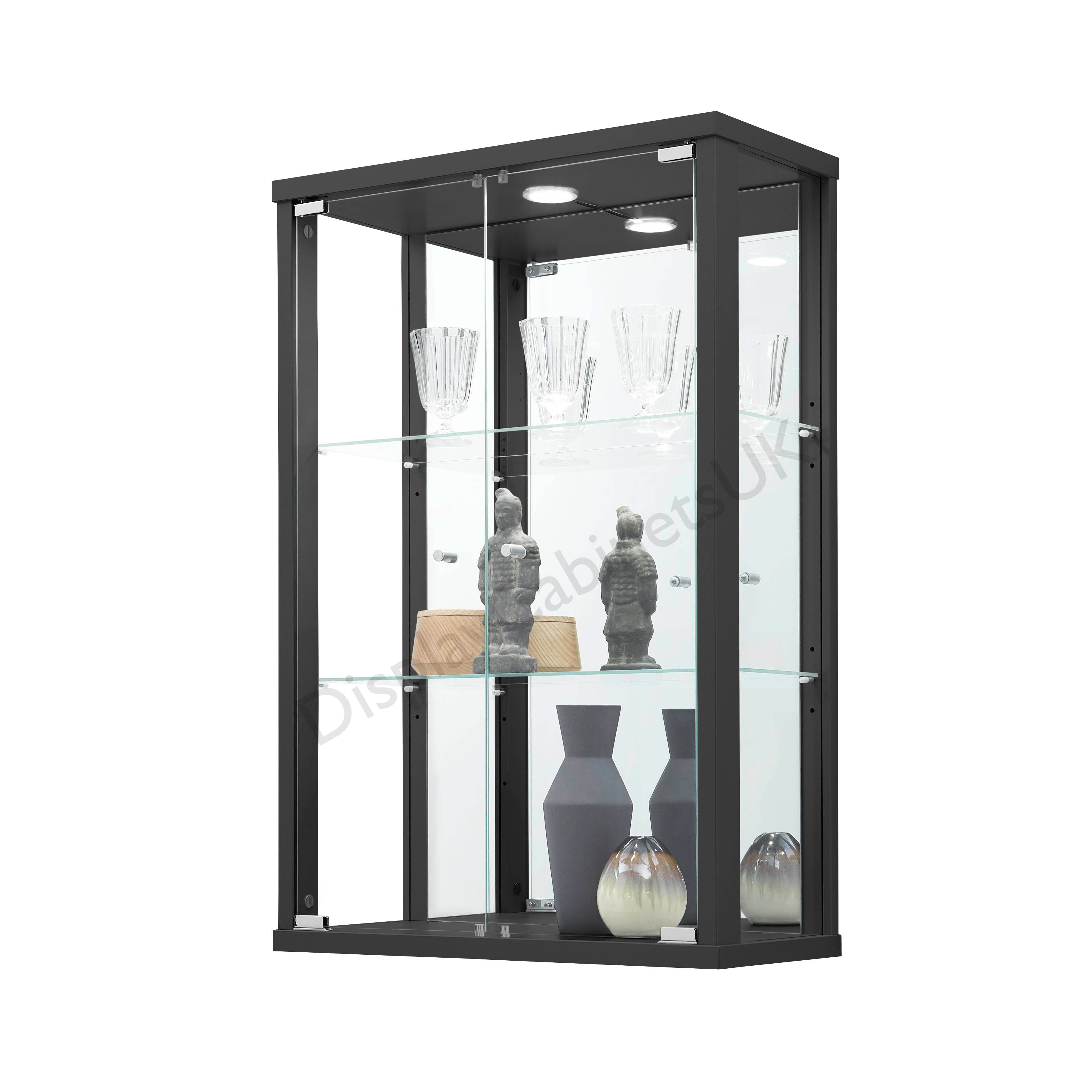 Black Wall Hanging Glass Display Cabinet Display Cabinets Uk