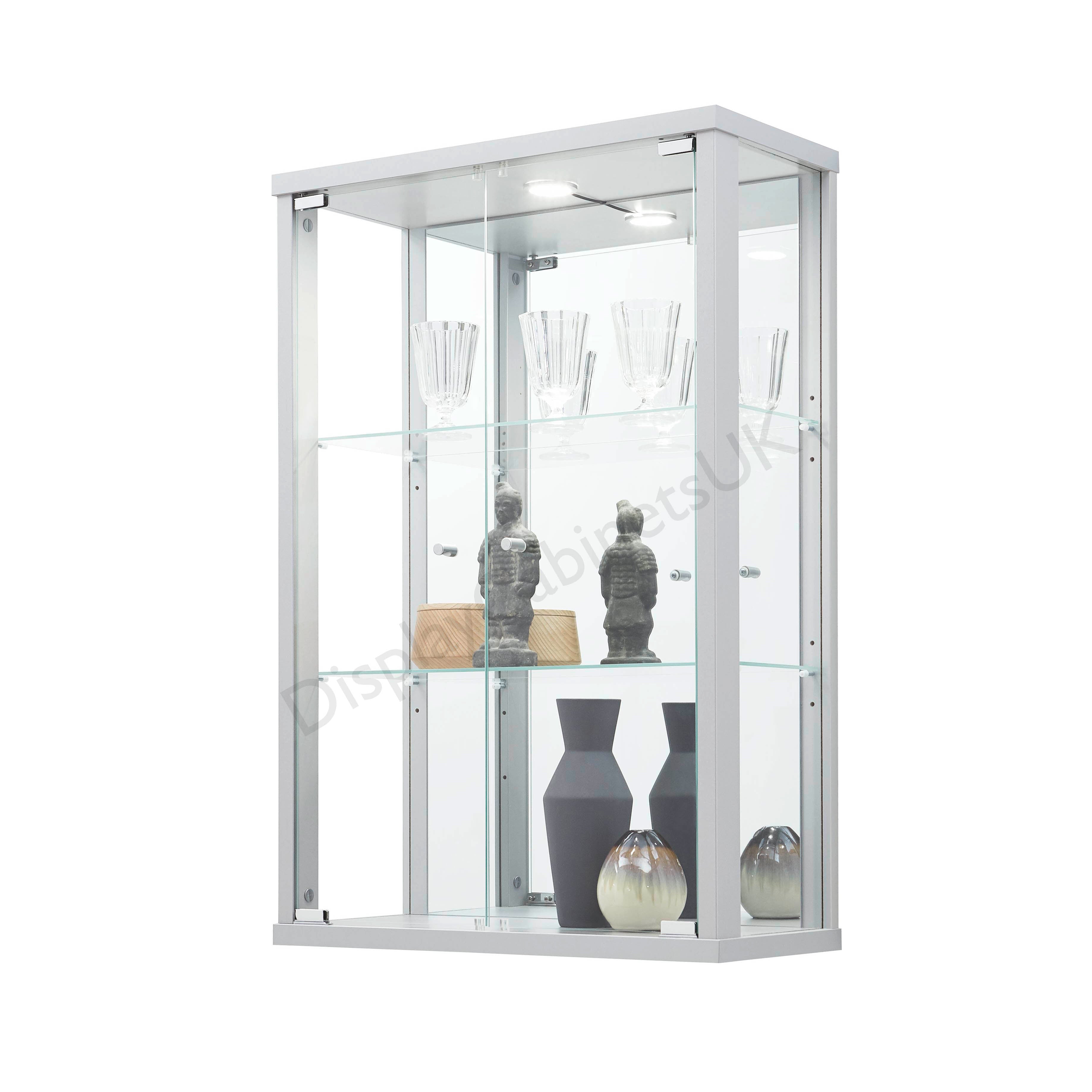 Silver Wall Hanging Glass Display Cabinet Display Cabinets Uk