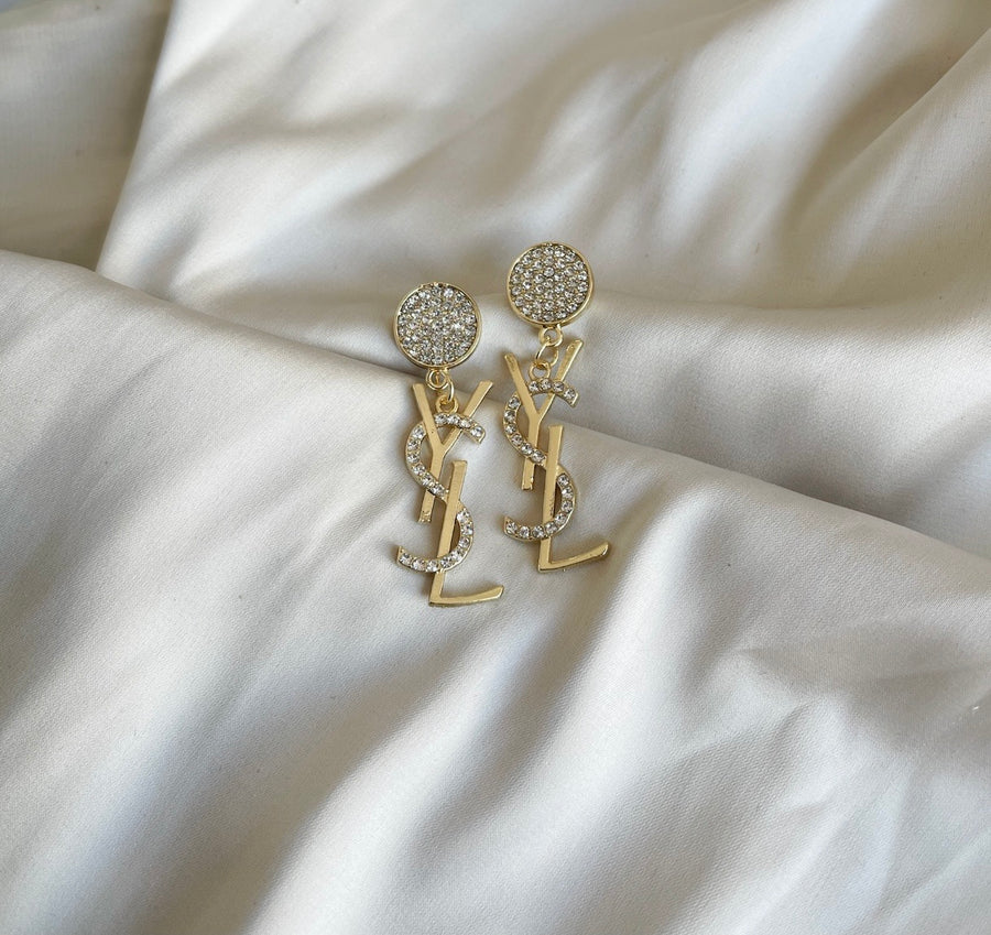 gold ysl earrings