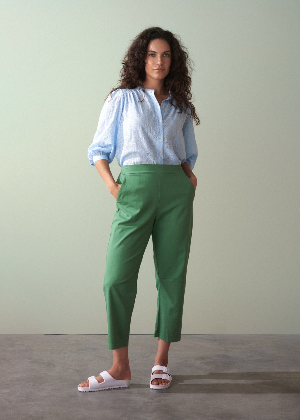PRU COTTON TWILL TROUSER - GREEN