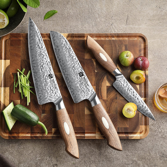  SHAN ZU Chef Knife Damascus 20 cm, 67 Layer Japanese Damascus  Steel Kitchen Knife AUS10 Kiritsuke High Carbon with G10 Handle - GYO  Series…: Home & Kitchen
