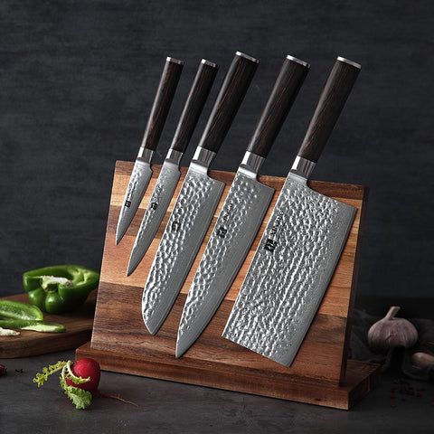 TOWER Damascus Effect Kitchen Knife Set with Stainless Steel Blades an —  CHIMIYA