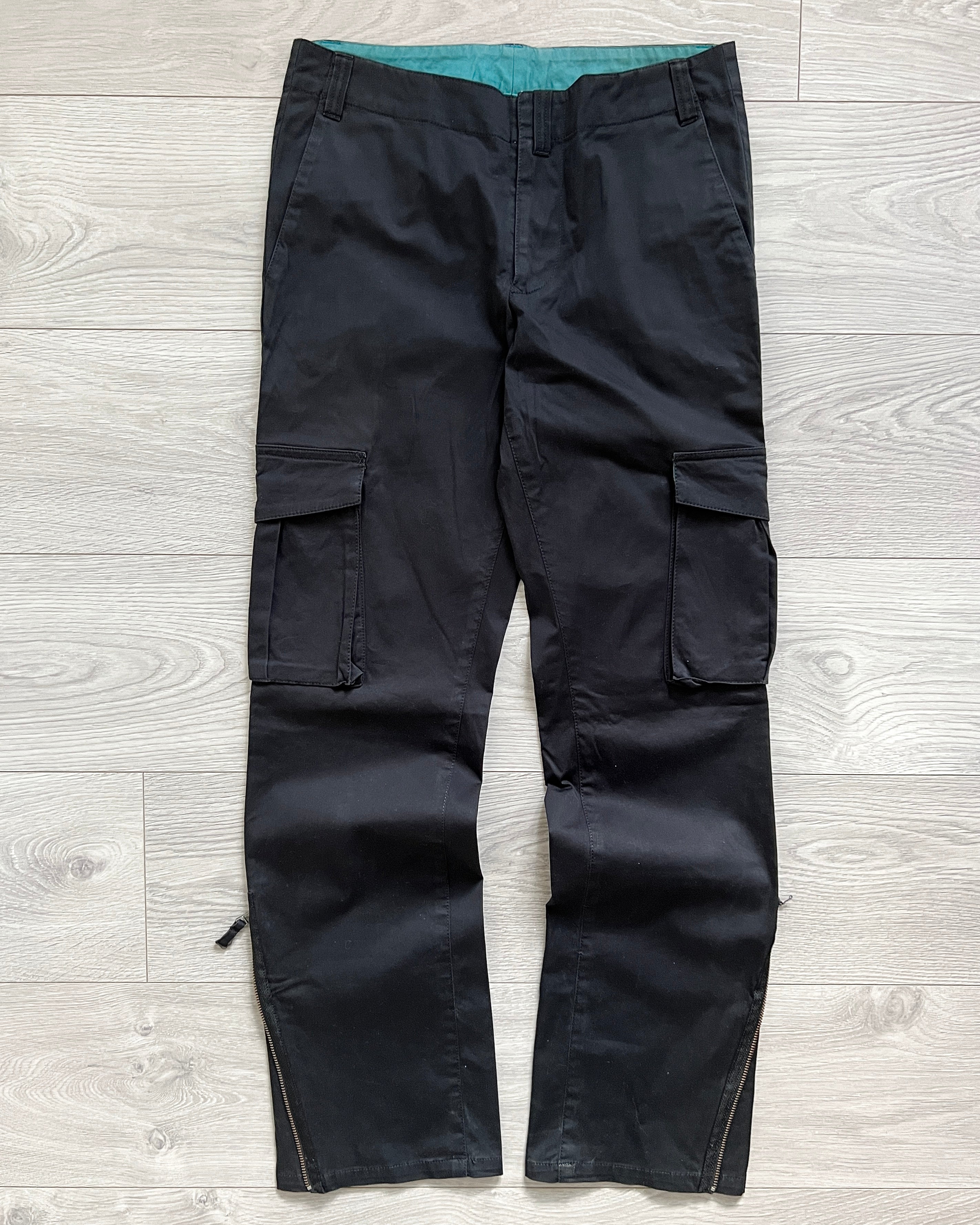 image of Jean Paul Gaultier 00s Ankle-Zip Black Cargo Pants - Size 30