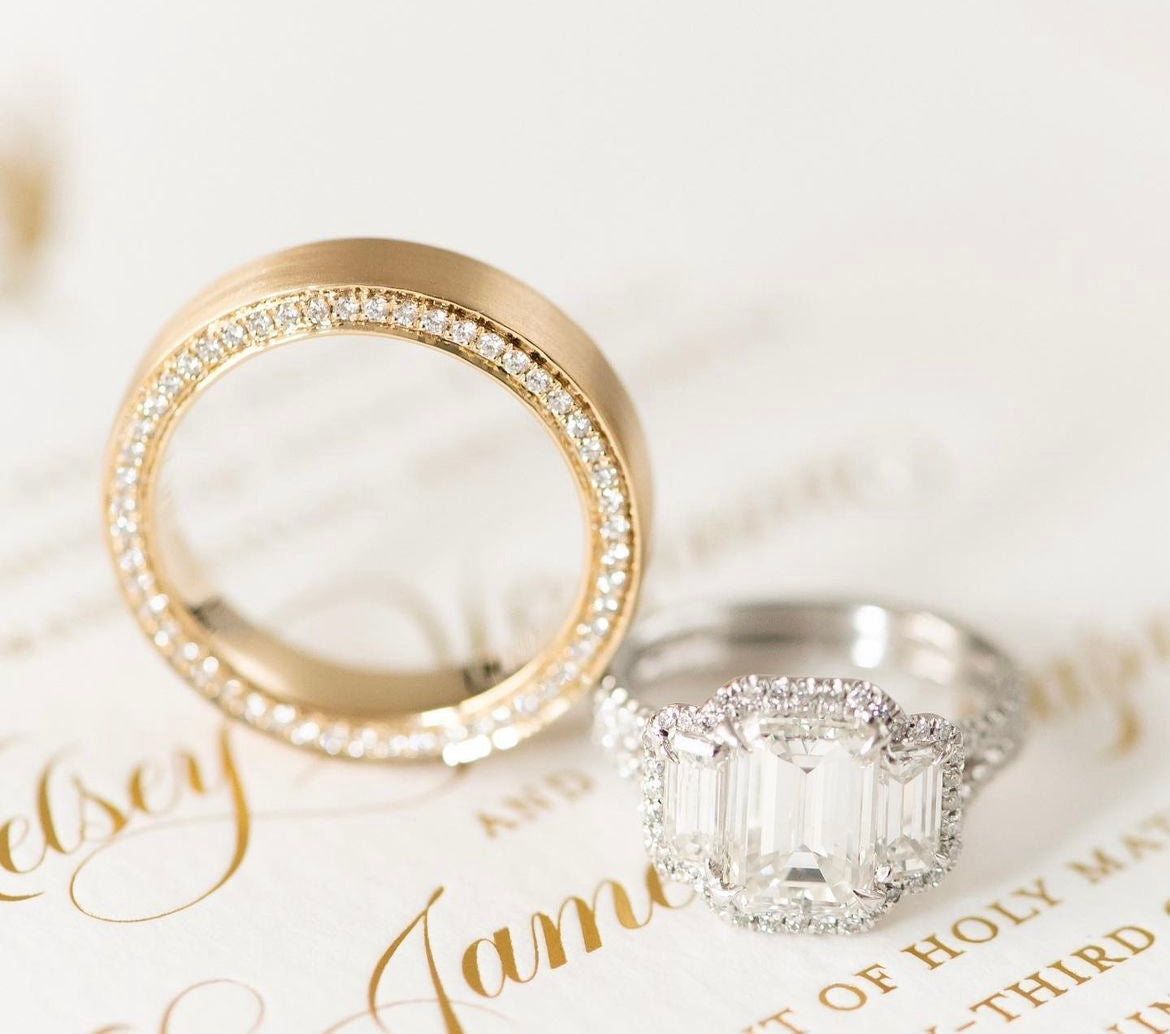 Wedding Ring and Engagement Ring Set