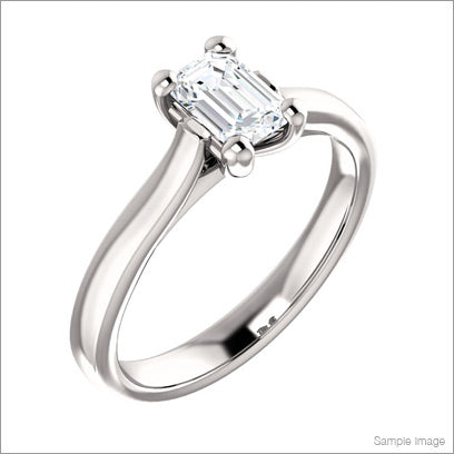 Emerald Diamond Cut Engagement Ring
