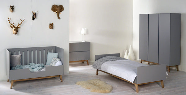Quax | Jugendbett Einzelbett Trendy Griffin Grey 90 x 200 cm | MYXAMI