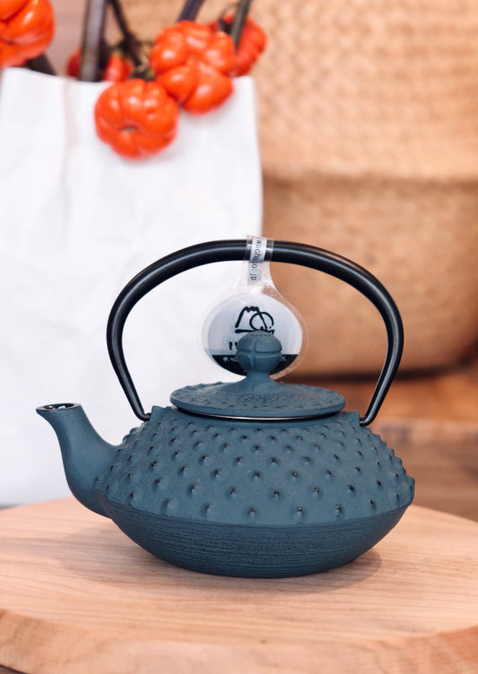 IWACHU Nanbu Cast Iron Teapot - New Series Mari Blue - Made in Japan 