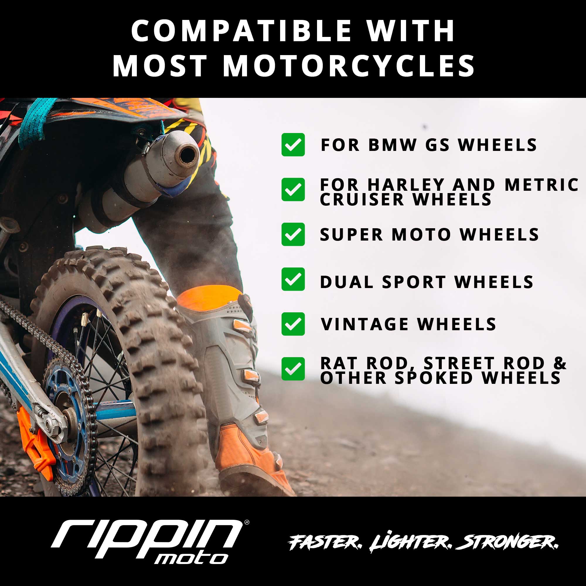 Rippin Moto 12 Pack Spoke Wheel Weights (Nickel Finish)