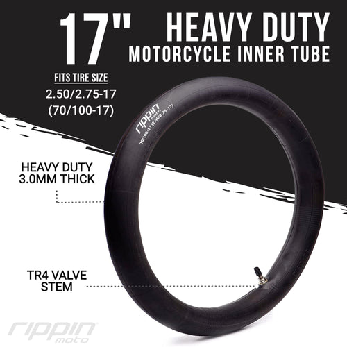 Rippin Moto 70/100-17 (2.50/2.75-17) Heavy Duty 17" Inner Tube 3mm Thick