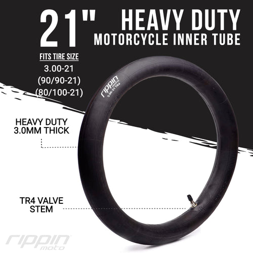 Rippin Moto 90/90-21 (3.00 x 21) Heavy Duty 21" Inner Tube 3mm Thick