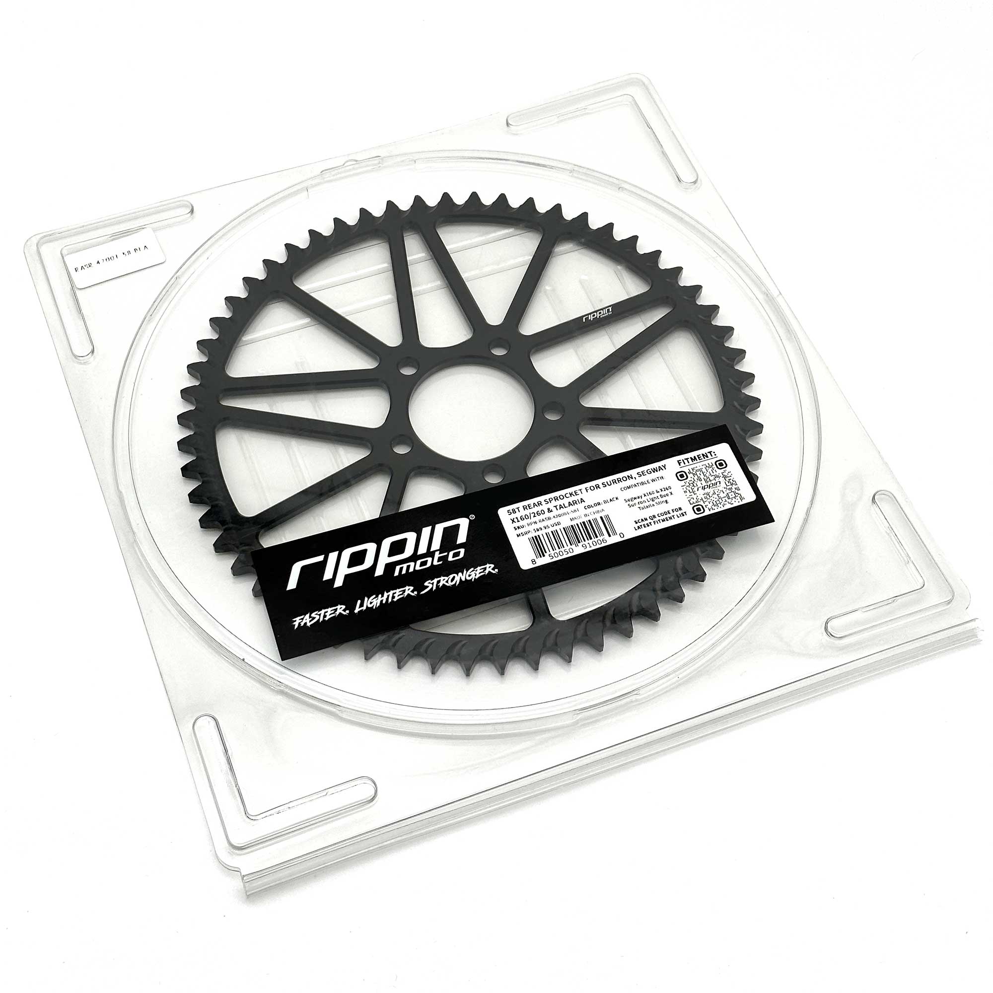 Rippin Moto 58 Tooth Sprocket for Surron Light Bee X, Segway X160 X260 & Talaria Sting MX3 MX4