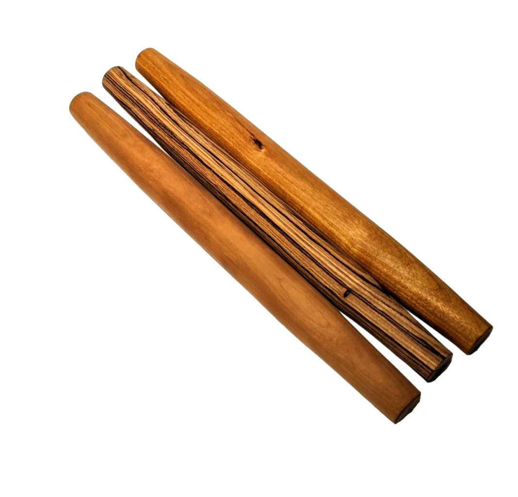 French rolling pins - cherry, zebrawood, canarywood