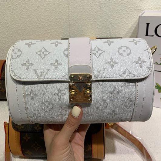 LV Louis Vuitton Stitching Color Flip Pillow Bag Messenger Bag Shoulder Bag White LV print