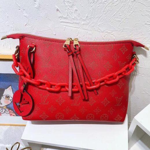 Louis Vuitton woman Lv Louis chain clutch bag red color