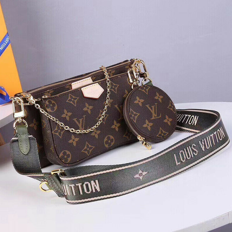 LV Louis Vuitton classic printed letters ladies three-piece mahjong bag shopping shoulder bag messen