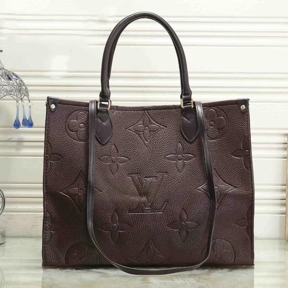 Louis Vuitton LV Pure Black Pattern Tote Bag Fashion Ladies One