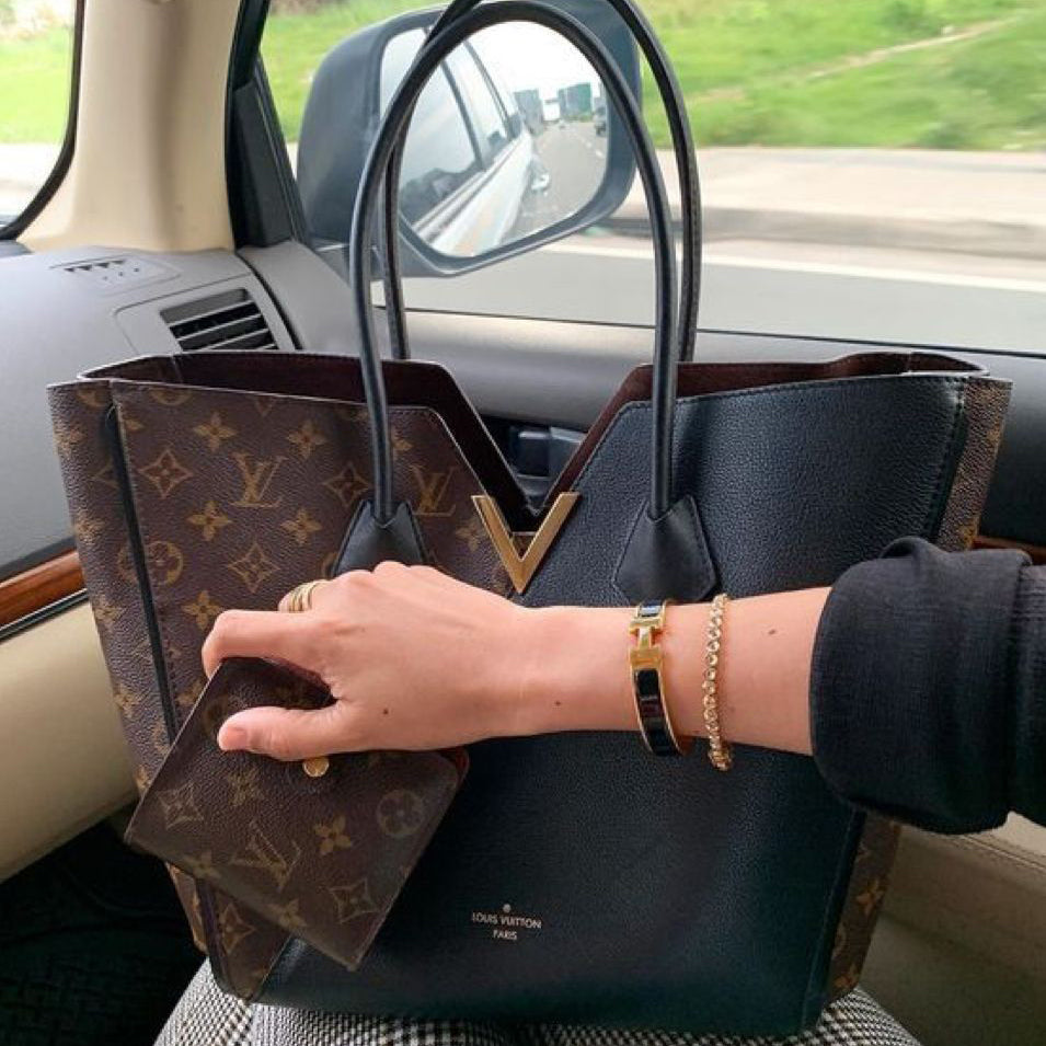 LV Louis Vuitton hot sale classic color matching V-shaped handba