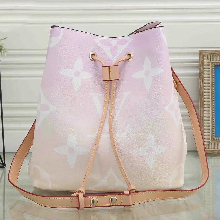 LV Louis Vuitton Fashion Ladies Handbag Shoulder Messenger Bag Gradient Color Bucket Bag